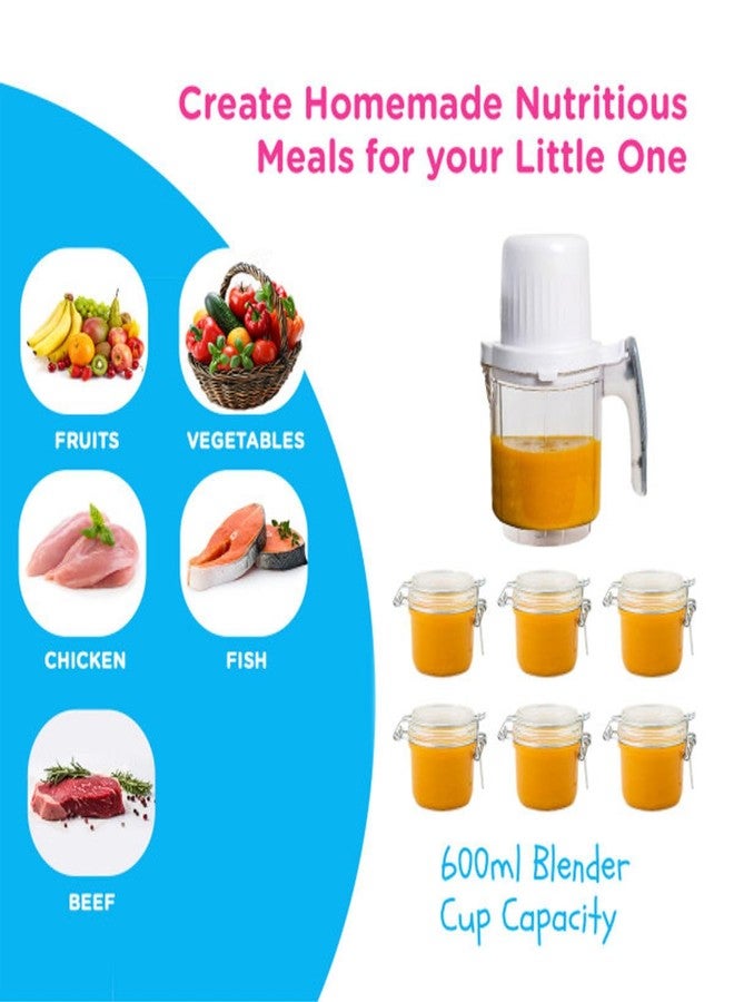 EVLA'S Double Baby Food Maker with 2 Steaming Baskets, Steamer, Blender, Grinder, Food Processor, Cook & Blends Healthy Baby Food in Minutes, Touch Screen, with 6 food pouches, White - Image 5